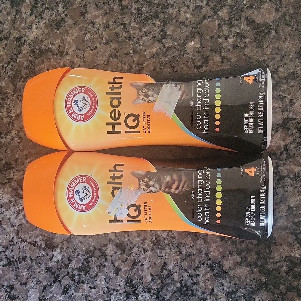 Arm & Hammer lot of 2 Health IQ Cat Litter Additive new 6.5 oz each color changi